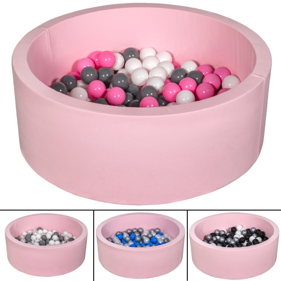 Soft Jersey Baby Kids Children Ball Pit with 150 balls, Gift, pink